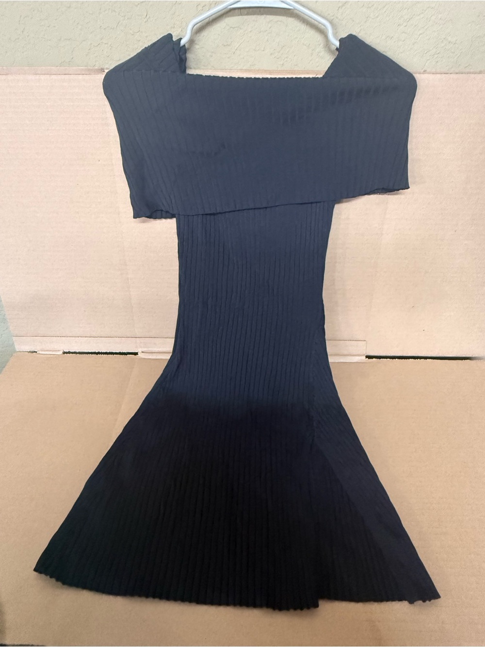BCBGMaxAzria Black Ribbed Knit Dress